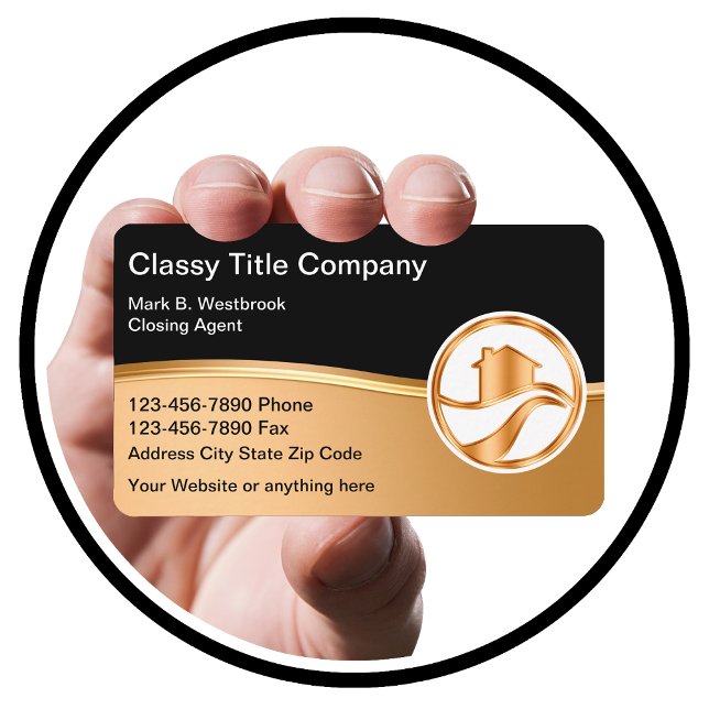 Tarjeta De Visita Classy Real Estate Title Company (Subido por el creador)