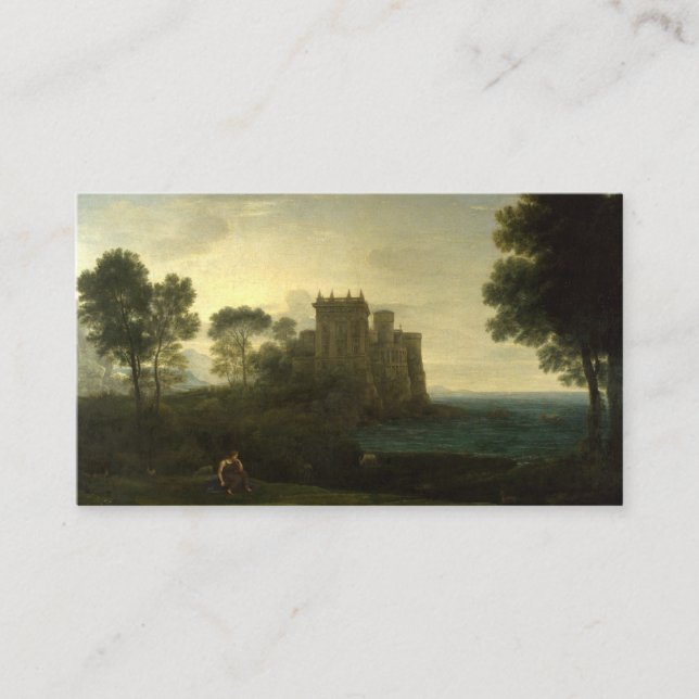 Tarjeta De Visita Claude Lorrain El Encantado Paisaje Del Castillo (Anverso)
