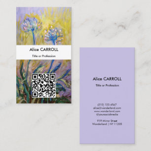 Tarjeta De Visita Claude Monet - Agapanthus - Código QR