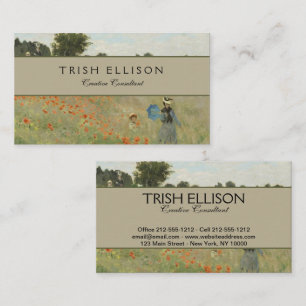 Tarjeta De Visita Claude Monet El Campo de Amapolas cerca de Argente
