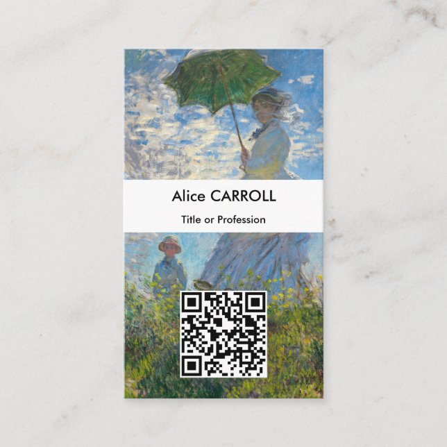 Tarjeta De Visita Claude Monet - El paseo - Código QR (Anverso)