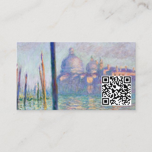 Tarjeta De Visita Claude Monet - Gran Canal, Venecia - Código QR (Anverso)