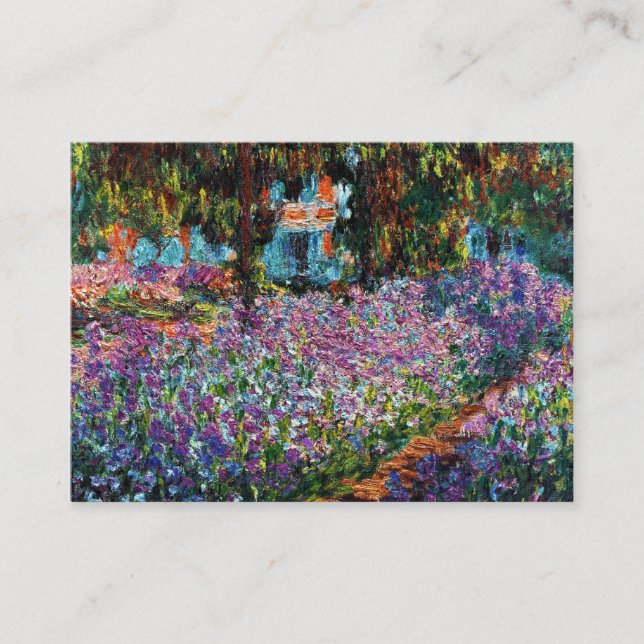 Tarjeta De Visita Claude Monet: Iris en el jardín de Monet (Anverso)