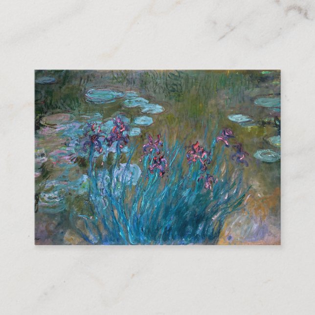 Tarjeta De Visita Claude Monet: Iris y lirios de agua (Anverso)