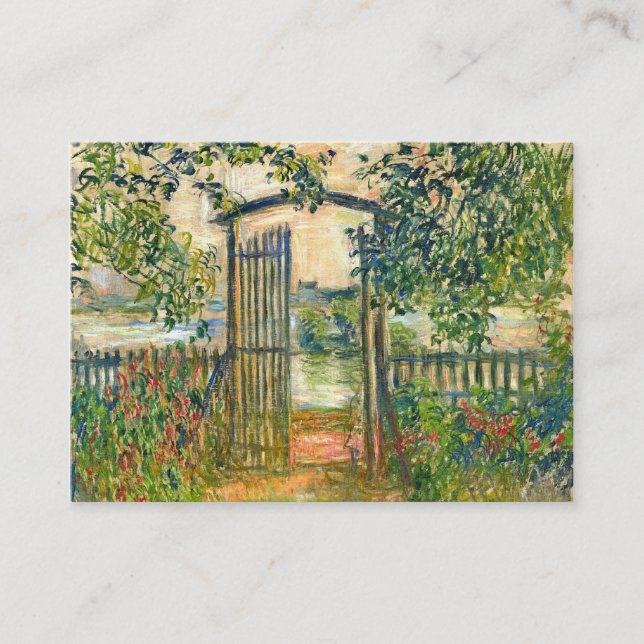 Tarjeta De Visita Claude Monet: La puerta de jardín en Vetheuil (Anverso)