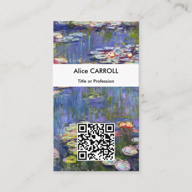 Tarjeta De Visita Claude Monet - Lilies de agua / Nympheas - Código  (Anverso)