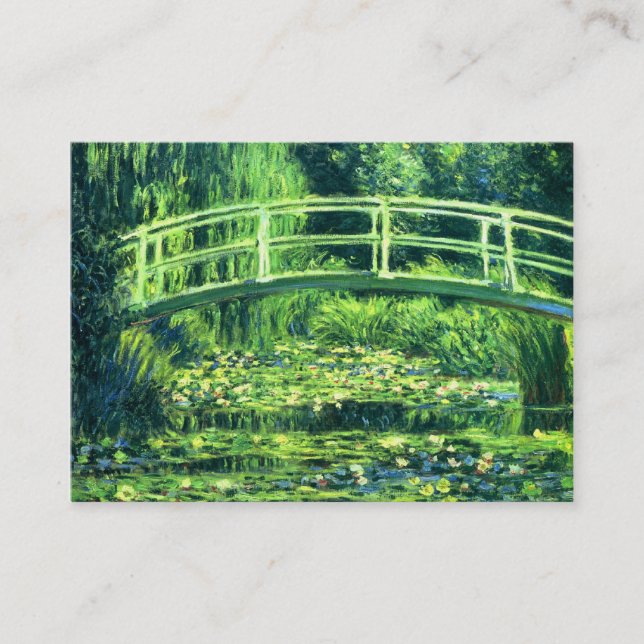 Tarjeta De Visita Claude Monet: Puente sobre una charca de los (Anverso)