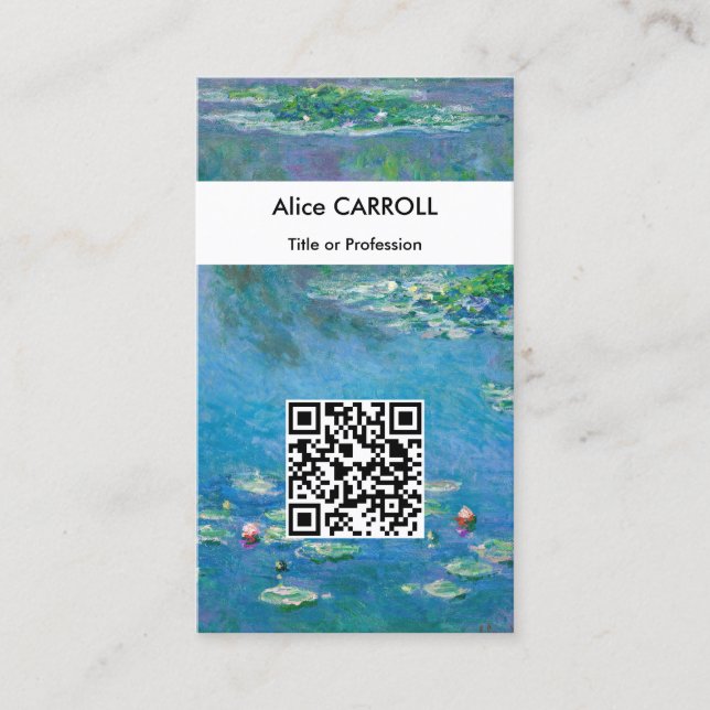 Tarjeta De Visita Claude Monet - Water Lilies 1906 - Código QR (Anverso)