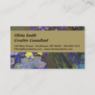 Tarjeta De Visita Claude Monet Water Lilies Agapanthus