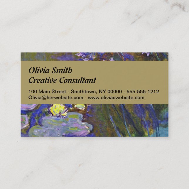Tarjeta De Visita Claude Monet Water Lilies Agapanthus (Anverso)