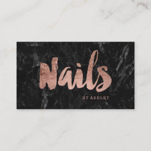 Tarjeta De Visita Clava el mármol color de rosa elegante del negro