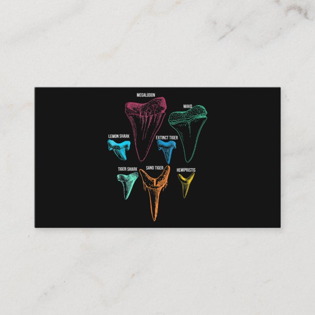 Tarjeta De Visita Clave de identidad de caza de dientes de tiburón (Anverso)