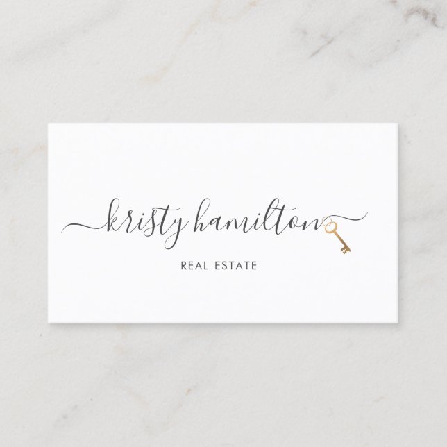 Tarjeta De Visita clave de inmobiliaria profesional moderna (Anverso)