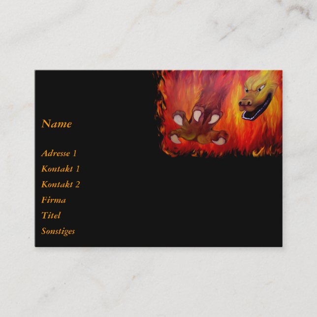 Tarjeta De Visita Clavel Dragon Rojo (Anverso)