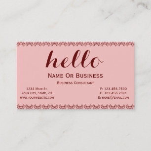 Tarjeta De Visita Clavel Rosa Claro Rojo Profundo Hola