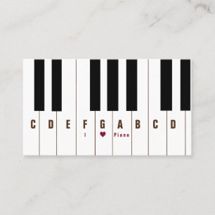 Tarjeta De Visita Claves de piano