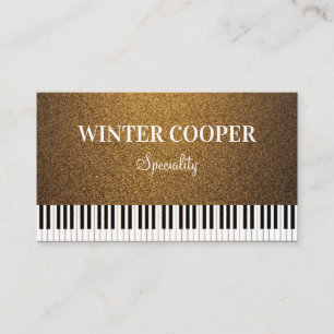 Tarjeta De Visita Claves de piano purpurina de oro de cobre moderno 