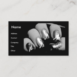 Tarjeta De Visita Clavos del manicuro en negro y blanco