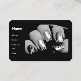 Tarjeta De Visita Clavos del manicuro en negro y blanco