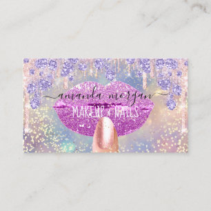 Tarjeta De Visita Clavos Manicure Makeup Holograph Litros Purpurina