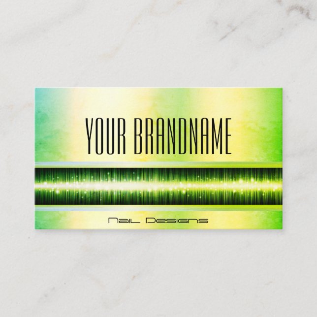 Tarjeta De Visita Clavos profesionales holográficos verdes brillante (Anverso)