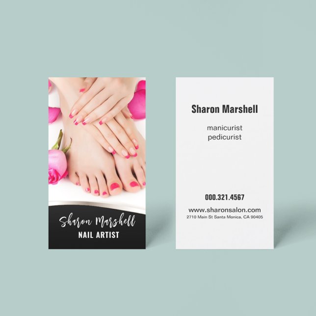 Tarjeta De Visita Clavos y Rosas franceses Salon de pedicura (Subido por el creador)