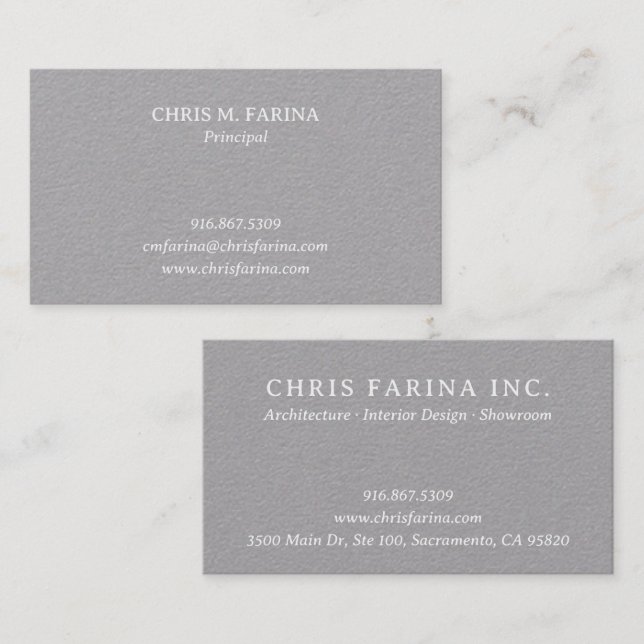 Tarjeta De Visita Clean Architect's Business Card (Anverso / Reverso)