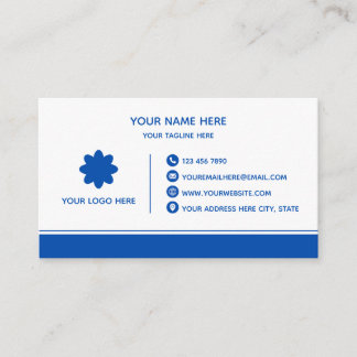Tarjeta De Visita Clean Blue Stripe Business Card