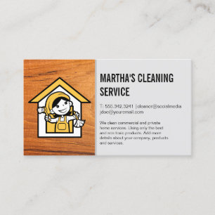 Tarjeta De Visita Cleaner Lady   Servicios de mantenimiento de la ca