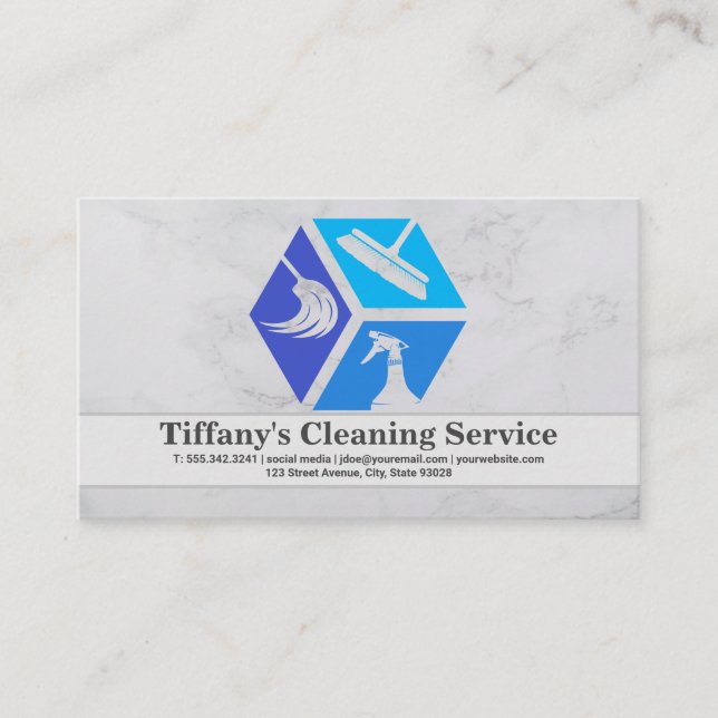 Tarjeta De Visita Cleaning Icons | Maid Supplies Business Card (Anverso)