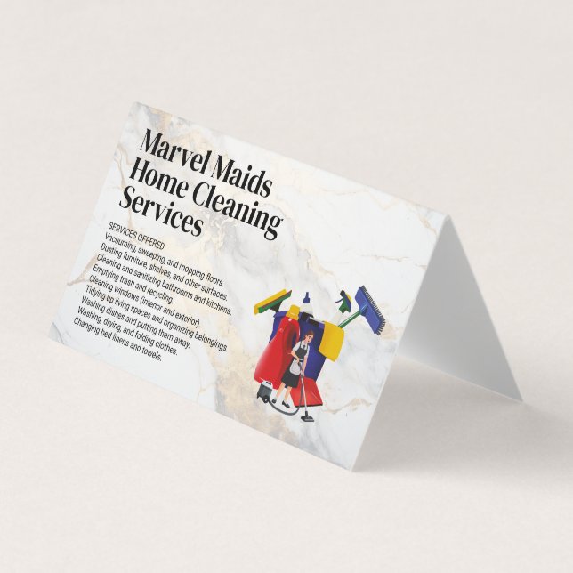 Tarjeta De Visita Cleaning Lady Mopping | Bucket Cleaning Equipment (Anverso)