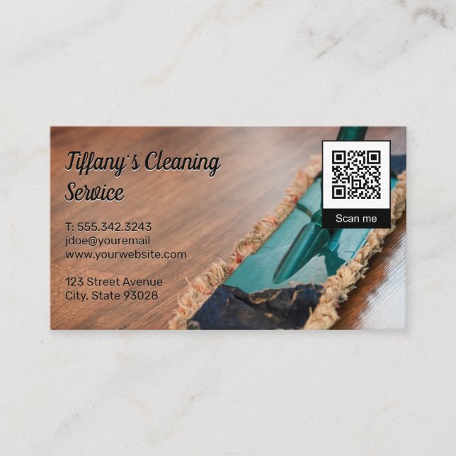 Tarjeta De Visita Cleaning Mop | qr code (Anverso)
