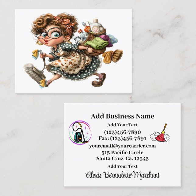 Tarjeta De Visita Cleaning Service Housekeeping  Business Card (Anverso / Reverso)