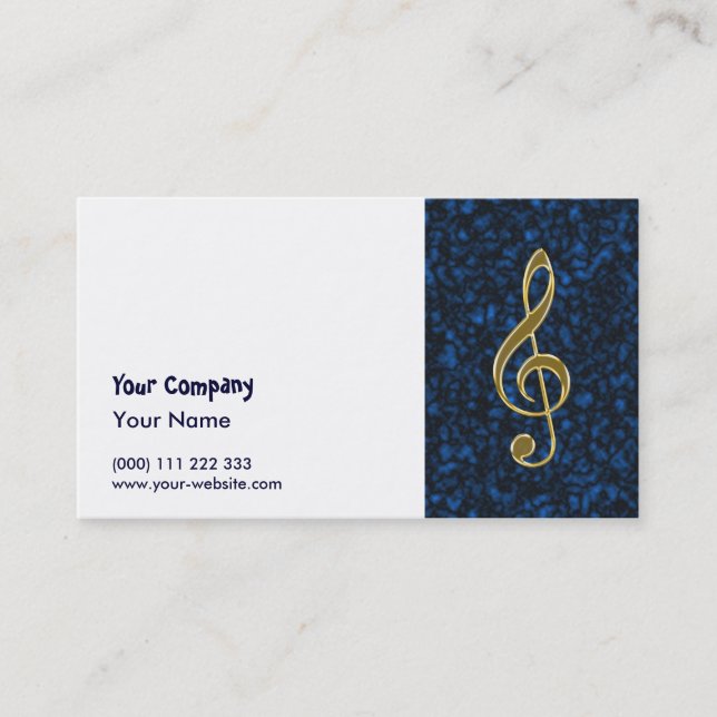 Tarjeta De Visita Clef agudo de oro (Anverso)