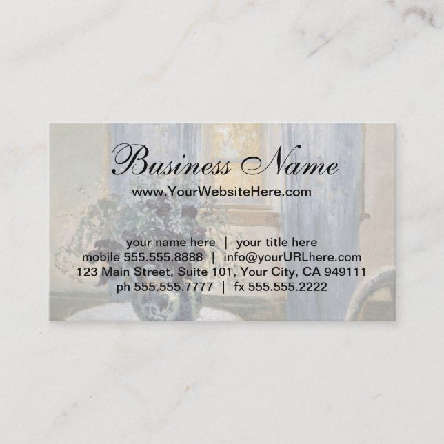 Tarjeta De Visita Clemátide azul en el estudio del artista, Anna Anc (Anverso)