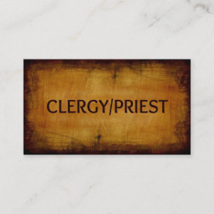 Tarjeta De Visita Clergy Priest Wood Grain Business Card