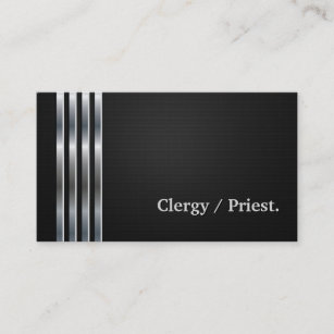 Tarjeta De Visita Clérigo / Priest Profesional Black Silver