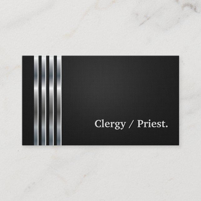 Tarjeta De Visita Clérigo / Priest Profesional Black Silver (Anverso)