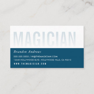Tarjeta De Visita CLEVER OMBRE FADE TEXTO mínimo azul oscuro moderno