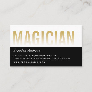 Tarjeta De Visita CLEVER OMBRE FADE TEXTO mínimo oro moderno negro