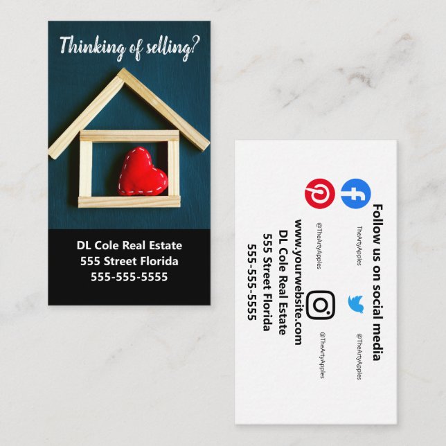 Tarjeta De Visita Cliente clave de bienes raíces como usted pequeña  (Anverso / Reverso)