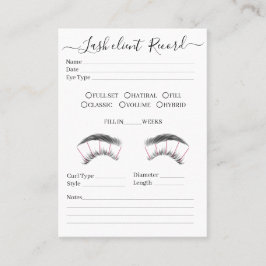 Tarjeta De Visita Cliente de extensión Eyelash Formulario de registr