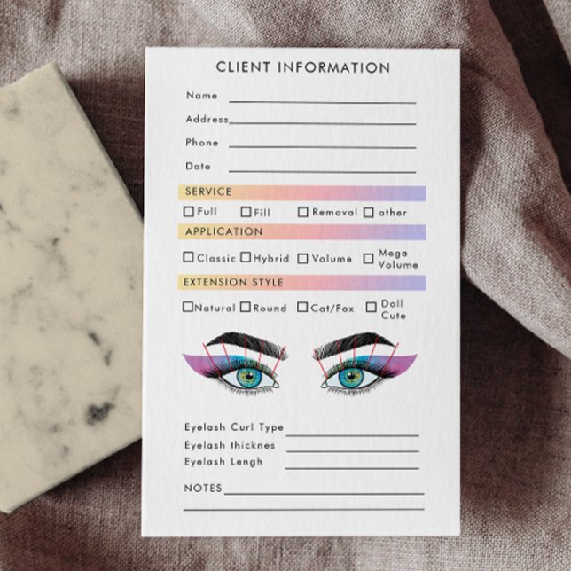 Tarjeta De Visita Cliente de Extensiones Eyelash para esteticistas h (Holographic Aesthetician Eyelash Extensions Client Business Card)