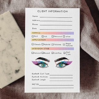 Tarjeta De Visita Cliente de Extensiones Eyelash para esteticistas h