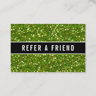 Tarjeta De Visita Cliente de referencia de salón de lujo verde Purpu
