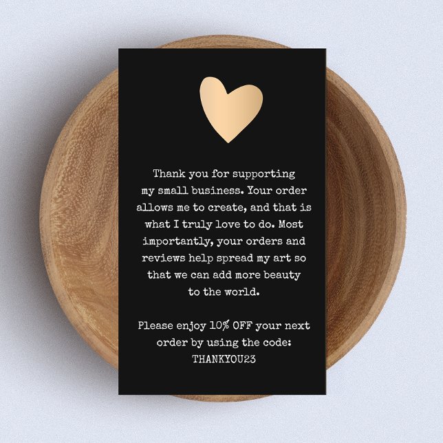 Tarjeta De Visita Clientes de pequeñas empresas Gracias A Gold Heart (Subido por el creador)