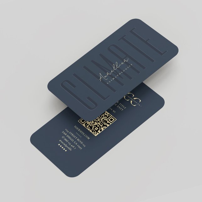 Tarjeta De Visita Climatólogo moderno Monograma Climatólogo Azul osc (Modern Monogram Climate Climatologist Dark Blue Business Card
)
