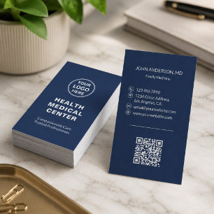 Tarjeta De Visita Clínica de atención médica médico vertical naval