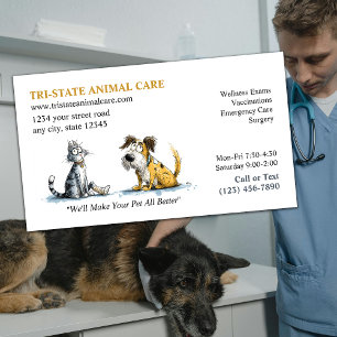 Tarjeta De Visita Clínica de cuidado animal