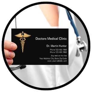 Tarjeta De Visita Clínica de Doctor Médico Elegante